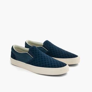 Vans Blue Suede Checkered Slip On